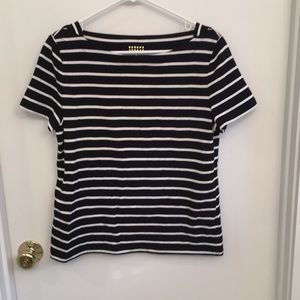 Kate Spade black & white striped tee. Never worn.